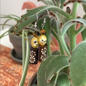 Wooden Daisy Earring